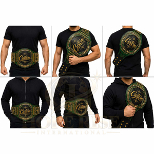 Cinturón de Campeonato de Artes Marciales Personalizado, Verde con Baño de Oro, Duradero, Unisex, Equipo de Entrenamiento para Adultos - Product Image 3