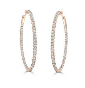 Diamond Large Hoop Earring 50 mm Hinged 14k 18k <b>Solid</b> <b>Gold</b> Pave Round Cut Lab Grown Modern Luxury Jewelry <b>Huggies</b> Factory Price - Product Image 5