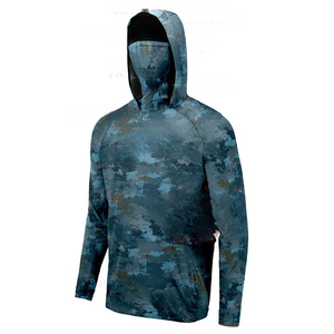 Sudadera con Capucha Estampada para Pesca, de Poliéster/Algodón, Manga Larga, Protección Facial, Secado Rápido, UPF 50, Ligera - Product Image 1