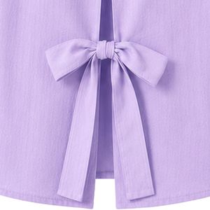 Camisa Corta de Mujer con Bordado de Lavanda Personalizado, Blusa Casual de Verano con Botones y Manga Corta, Mezcla de Lino con Logotipo Personalizado - Product Image 6