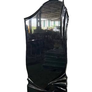 Pierres tombales et monuments commémoratifs en granit noir absolu indien, dalles épaisses polies, fournisseur d'exportation - Product Image 4