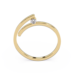 Anillo de Diamante Cultivado en Laboratorio con Corte Redondo de Oro de 10K, Certificado por IGI, para Compromiso, Promesa o Aniversario - Product Image 4