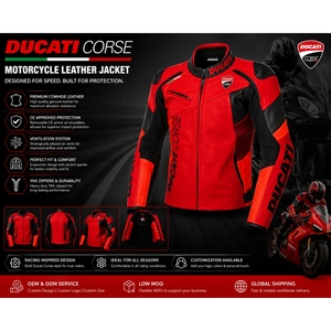Chaqueta de Motociclista Estilo Ducati Personalizada, Cuero Genuino de Vaca, Armadura CE, Chaqueta de Motociclista, Fabricante OEM ODM - Product Image 4