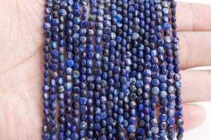 4x2MM <b>Lapis</b> <b>Lazuli</b> Beads Faceted Flat Round Button Genuine Natural Gemstone Loose Beads Bulk Lot Options - Product Image 2