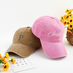 Vente en gros hommes femmes chapeau personnalisé 3D broderie logo casquettes de baseball rétro vintage 6 panneaux denim tissu non structuré papa chapeau - Product Image 3