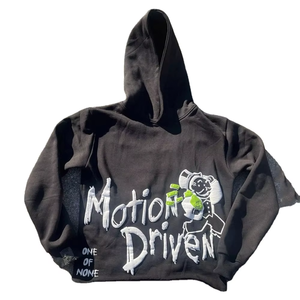 Sudadera con Capucha Estilo Streetwear con Lavado Ácido Personalizada para Hombre, Estampado Puff en Toda la Superficie, Bordado, Ropa Premium 100% Algodón de Fábrica - Product Image 3