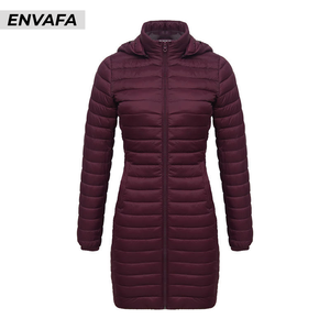 Custom Puffer Jacket Women <b>Waterproof</b> Mid-<b>length</b> Slim Puffer <b>Coat</b> Removable Hooded Lightweight Puffer <b>Coat</b> Parkas Femininas ODM - Product Image 3