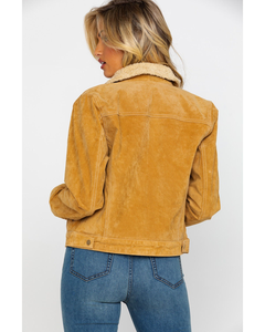 <b>Suede</b> Leather Western Trucker <b>Jacket</b> Tan Sherpa Faux Fur Lined Genuine Leather Camel Winter <b>Jacket</b> Wholesale - Product Image 3