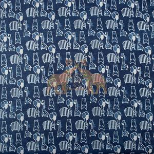 Tissu en coton indigo 100 % fait main en gros pour robes, nouveau design élégant d'éléphant pour la décoration intérieure - Product Image 3