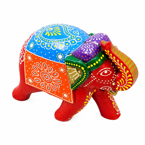 Hand-Painted Wooden <b>Elephant</b> Figurine | Colorful Indian <b>Elephant</b> Statue | Handmade Wooden Home <b>Decor</b> & Gift Item - Product Image 3