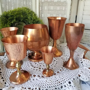 Verres en cuivre au design fin, gobelets métalliques pour eau, jus, cocktails, durables, réutilisables, pour la cuisine et la salle à manger. - Product Image 1