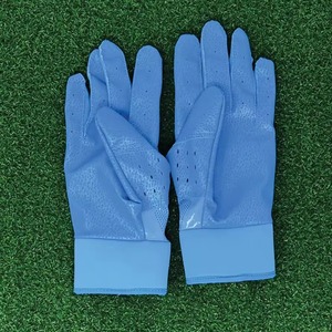 <b>Blue</b> Full Finger Baseball Batting Gloves With Breathable Synthetic <b>Material</b> Hook And Loop Closure For Adults Right Handed - Product Image 5