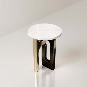 <b>Side</b> <b>table</b> with bronze patina brass details luxury modern accent <b>table</b> contemporary designer <b>side</b> <b>table</b> - Product Image 5