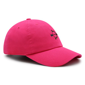 Casquette de baseball rose à 6 panneaux avec logo arc et flèche brodé, unisexe, réglable, décontractée, en sergé de coton pour adulte - Product Image 6
