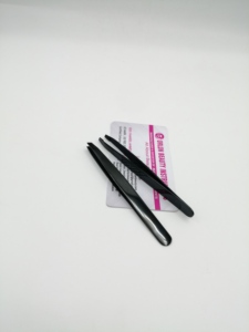 Pinzas para Cejas Más Vendidas, Pinzas de Acero Inoxidable con Puntas Inclinadas y Puntiagudas, Acabado Negro Plasma, Pinzas para Depilar Cejas - Product Image 2