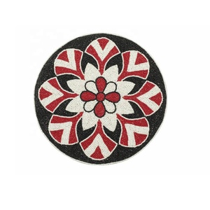 High Quality <b>Round</b> Glass Beaded Place Mats <b>Coffee</b> <b>Table</b> Glass Beaded <b>Table</b> Mat Beaded Kitchen <b>Table</b> Mat Beaded Charger Plate - Product Image 5