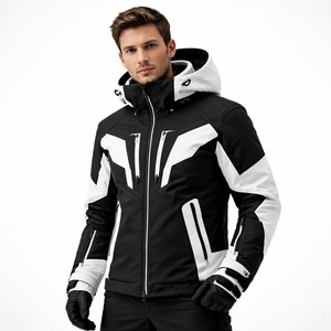 Premium Hooded <b>Ski</b> <b>Jacket</b> Black <b>White</b> Design Waterproof 10,000mm Windproof Eco-Friendly Insulated Winter Supplier Bulk Unisex - Product Image 6