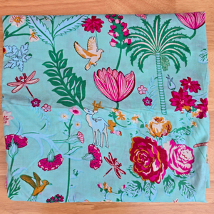 Indian Jaipur Eco-Friendly Quick-Dry Medium Weight Printed Cotton Fabric Floral Design for Girls Boys Baby Kids Bags Shirts - Product Image 1