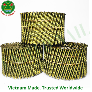 Clavos en espiral de 3" x 0.120, 4500 unidades, de acero a cuadros con vástago en espiral para pistola de aire, hechos en Vietnam |   Clavo en rollo - Product Image 3