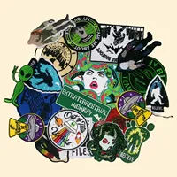 Lot de patchs thermocollants brodés sur toile écologique, thème OVNI, extraterrestre, Bigfoot, monstre, de forme irrégulière - Cadeau personnalisé