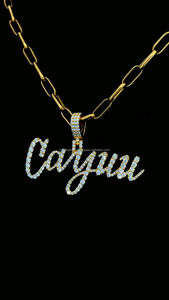 Personalizado VVS Moissanite nombre Hip Hop mujeres joyería fina Iced Out letra encanto collar 925 plata esterlina rapero colgante - Product Image 4