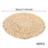 Hot Selling Natural Best Seller Set Of 40 <b>Hand</b>-Woven Water Hyacinth Placemats, Round <b>Heat</b>-Resistant Table Mats For Dining - Product Image 2
