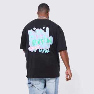 Vêtements pour hommes - T-shirts / T-shirt tendance à épaules tombantes, coupe ample, impression en relief pour hommes - Product Image 3