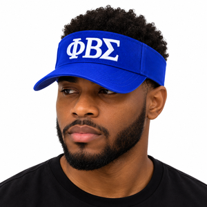 Casquette à visière bleu roi pour hommes Phi Beta Sigma, broderie de lettres grecques blanches, visière incurvée, réglable, chapeau de soleil sportif, décontracté, extérieur - Product Image 1