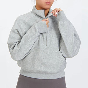 Sudadera Unisex Gris con Cierre de Cremallera, Cuello Alto, Corte Regular, Tejido de Punto, Color Sólido, Informal, para Invierno, Transpirable - Product Image 1