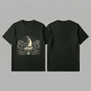 T-shirt imprimé pour homme, design épuré, manches courtes, coton de haute qualité, tee-shirt décontracté, Europe, États-Unis, vente au détail, t-shirts pour homme - Product Image 3