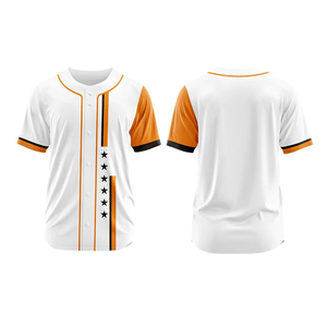 Camiseta de Béisbol Geométrica Blanca y Roja para Hombre, Manga Corta, Cierre de Botones, Transpirable, Poliéster, Todas las Temporadas, Corte Regular - Product Image 4