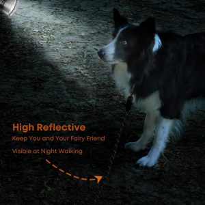 Laisse Réfléchissante pour Animaux, <span class=keywords><strong>Corde</strong></span> de Liaison pour Entraînement Canin avec Mousqueton Verrouillable pour Promenades en Extérieur et Utilisation en Parc pour Chiens - Product Image 4