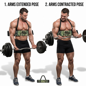 Rajputana Corporation Arm Blaster réglable pour musculation, robuste, camouflage, avec support de poitrine pour entraînement de force - Product Image 4