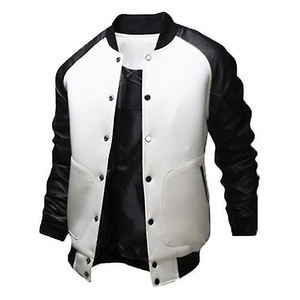 Veste de sport verte pour homme avec empiècements et rayures blanches, col rabattu, coupe classique, vêtement décontracté pour l'automne - Product Image 6