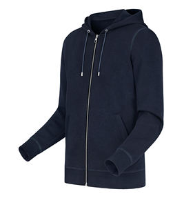 Sweat à capuche zippé pour homme, coupe ample, en molleton uni teint, 300g, avec poche, respirant, 100% coton, écologique, pour l'hiver et les activités sportives - Product Image 2