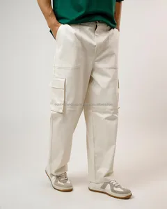 Pantalones deportivos unisex de poliéster/algodón al por mayor OEM, estilo casual, holgados, rectos, ecológicos, antiarrugas, con cordón. - Product Image 1