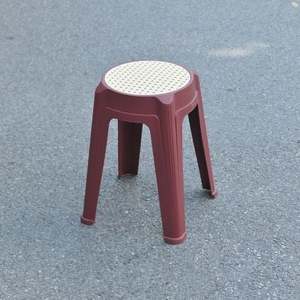 The Red Colored Rounded Padded Plastic Stool - The Comfortable, Compact, and Sleek <b>Garden</b> <b>Chair</b> - Product Image 1