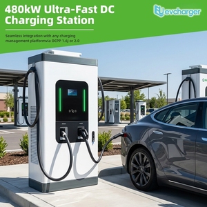 สถานีชาร์จไฟฟ้ากระแสตรงแบบเร็วพิเศษ Evcharger 480kW สีขาว พร้อมอินเทอร์เฟซ CCS2 แบบติดตั้งบนพื้น สำหรับรถยนต์ไฟฟ้า byd - Product Image 1