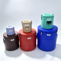 Ensemble de 5 seaux isothermes en métal pour la restauration commerciale, 5L-10L-30L-50L-70L, et baril thermique pour soupes, pour buffet d'hôtel