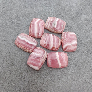 Natural Rhodochrosite <b>Cushion</b> Rectangle Cabochon, Flat <b>Back</b> Calibrated Pink Loose Gemstone - Product Image 4