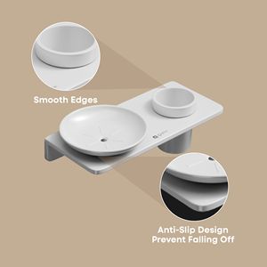 Double Round Soap Dish Wall Mounted Dual Layer Glass <b>Tray</b> Metal Holder Heavy Duty Bathroom Storage Rack Circular Hardware - Product Image 6