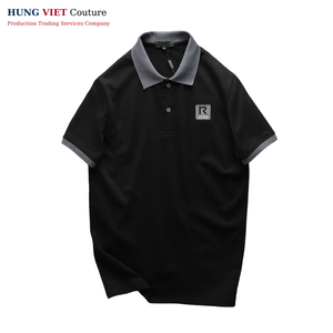 Vendeur écologique de t-shirts unisexes Tissu facile à laver avec motif solide brodé pour hommes pour polos - Product Image 2