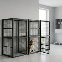 Cage de rangement en treillis métallique en acier au carbone thermolaqué, clôture de sécurité métallique, cloison de séparation, casier de 6 pieds pour chenil