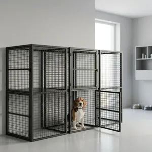 Cage de rangement en treillis métallique en acier thermolaqué, clôture de sécurité métallique, cloison de séparation pour chenil - Product Image 6