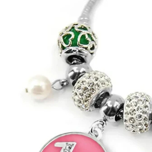   Pulsera con dijes hecha en 1992 para mujer, elegante colgante de color verde plateado, joyería para la muñeca, accesorio de moda elegante para aniversario - Product Image 6