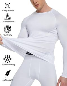 T-shirt de compression personnalisé à manches longues pour homme – Vêtement de sport et yoga en tissu Spandex anti-transparence, ajusté, taille élastique, haute qualité - Product Image 3