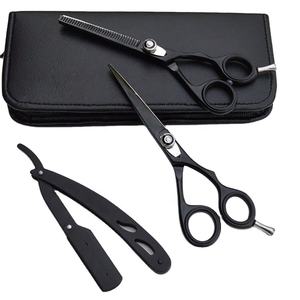Ensemble professionnel de ciseaux de coiffure et d'éclaircissage en acier inoxydable avec ciseaux à pointe fine et rasoirs pour salon de coiffure (vente en gros) - Product Image 1