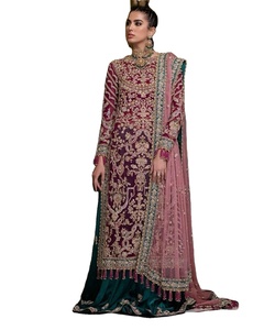 Salwar Kameez Pakistaní de Diseño Exclusivo, Listo para Usar, de Buena Calidad, con un Nuevo Estilo de Diseñador, en Georgette y Seda, Multicolor, Largo hasta la Rodilla - Product Image 1