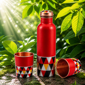Export Quality Meena Copper Bottle and Glass <b>Set</b> <b>Gift</b> <b>Set</b> OEM Manufacturer - Product Image 1