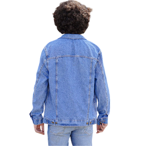 Veste en jean vintage délavée style urbain, coupe rétro streetwear, ourlet brut, effet usé, vente en gros - Product Image 3